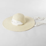 Boho Sun Beach Hat - Wide Strap Dome Straw Hat