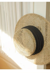 Boho Sun Beach Hat - Natural Hollow Woven Straw Hat for Women