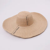 Boho Sun Beach Hat - Crochet Raffia Wide Brim Hat