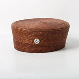 Boho Pillbox Hat - French Handwoven Straw Beret Hat