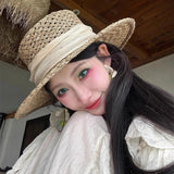 Boho Sun Beach Hat - French Salix Straw Beach Hat