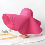 Boho Sun Beach Hat - Oversized Wide Brim Travel Straw Hat