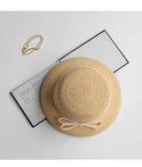 Boho Sun Beach Hat - Wide Brim Straw Hat with Bow