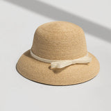 Boho Sun Beach Hat - Wide Brim Straw Hat with Bow