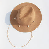 Panama Hats for Women - Fashion Shell Beach Hats - Boat Sun Hats - Ladies Summer Vacation with Chain