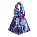 Boho Beach Dress - Mini Sexy Tie Dye Backless Halter Dress - Inner Wanderer