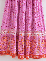 Maxi Dress - Boho Dress - Maxi Boho Sundress - Addison in Pink and Green