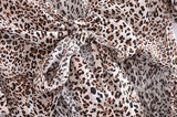 Boho Mini Dress – “Wildflower Waltz” Floral & Leopard Bow-Front Cutout Dress