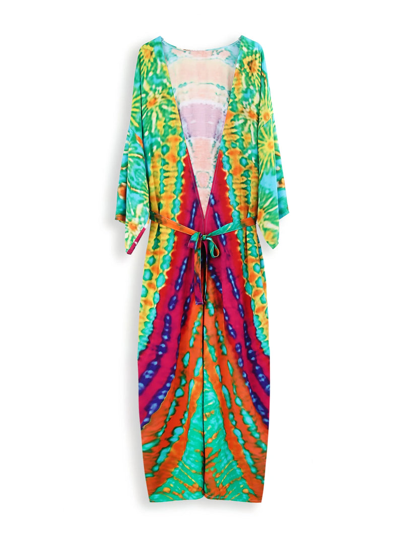 Beach Robe - Boho Robe - Summer Chic Cover-Up with Talulla Tie Dye