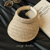 Boho Visor Hat - Striped Open Crown Sun Hat