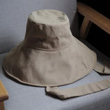 Boho Sun Beach Hat - Japanese Tie Cotton Linen Bucket Hat