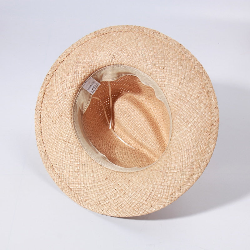 Raffia Panama Hats For Women Summer Sun Hat French  Top Beach Hats Sunshade Ladies Vacation Straw Hats