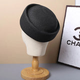 Boho Pillbox Hat - Woven Paper Straw Beret Hat