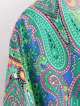 Boho Blouse – “Festival Muse” Floral Long Sleeve Tie Front Tope