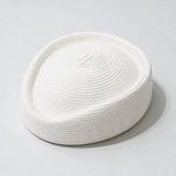 Boho Pillbox Hat - Summer Straw Fascinator Beret Hat