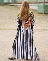 Boho Maxi Dress - Beach Dress, Kaftan Dress Allegra Brown Zebra