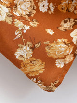 Boho Blouse – ““Seaside Song” Floral Long Sleeve Tie Front Tope