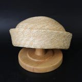 Boho Pillbox Hat - French Handwoven Straw Beret Hat