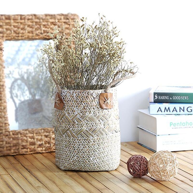 Seaweed Basket - Hand Woven Flower Basket - Indoor Decoration and Storage