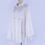 Boho Mini Dress - Beach Tunic - White Yuka