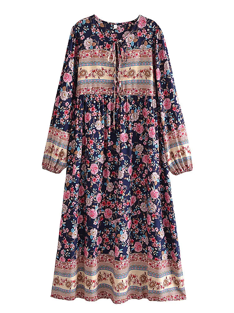Gown Dress, Boho Maxi Dress, Loose Dress, Carina Rose in Purple