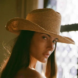 Boho Cowboy Hat - Handmade Raffia Crochet Beach Hat