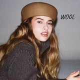 Boho Beret Hat - British Wool Felt Painter Hat