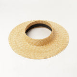 Boho Panama Hat - Natural Wheat Straw Open Crown Hat