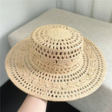 Boho Sun Beach Hat - French Raffia Hepburn Straw Hat