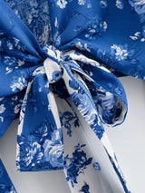 Boho Blouse – ““Seaside Song” Floral Long Sleeve Tie Front Tope