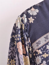 Boho Blouse – “Wild Petal” – Boho Floral Tunic Tops in Pink & Blue