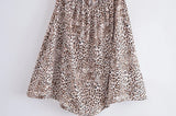 Boho Mini Dress – “Wildflower Waltz” Floral & Leopard Bow-Front Cutout Dress