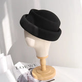 Boho Pillbox Hat - British Wool Felt Painter Beret