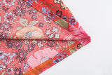 Boho Kimono Robe – “Wild Dahlia” Short Floral Cover-Up for Beach & Lounge
