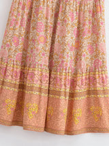 Boho Skirt, Hippie Skirts, Maxi Skirt, Crimson Fire Pink