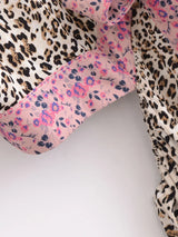 Bohemian High-Low Dress – “Savanna Rose” Leopard Print Tie-Waist Backless Boho Dress