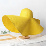 Boho Sun Beach Hat - Oversized Wide Brim Travel Straw Hat