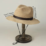 Boho Panama Hat - Natural Raffia Handwoven Straw Hat