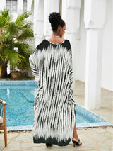 Boho Maxi Dress - Beach Dress, Kaftan Dress Vintage Embroidered in Danica Tie Dye Black