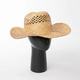 Boho Sun Beach Hat - Hollow Raffia Cowboy Straw Hat