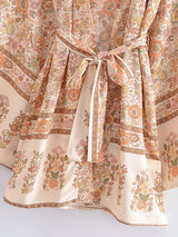 Boho Kimono Robe – “Blue Mirage” Short Cover-Up for Beach & Lounge