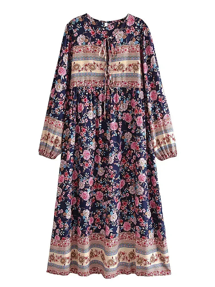 Gown Dress, Boho Maxi Dress, Loose Dress, Carina Rose in Purple