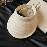 Boho Visor Hat - Striped Open Crown Sun Hat
