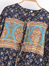 Bohemian Maxi Gown – “Desert Heirloom” Floral Long Sleeve Bohemian Gown