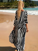 Boho Maxi Dress - Beach Dress, Kaftan Akari Dress Black Curve