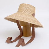 Boho Sun Beach Hat - Wide Brim Straw Hat with Chin Strap