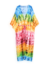 Beach Robe - Boho Robe - Summer Chic Cover-Up with Tie Dye Ausha Pink
