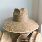 Boho Cowboy Hat - Natural Palm Leaf Wide Brim Hat