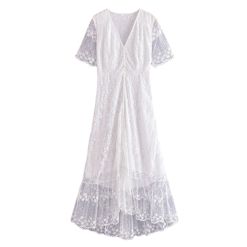 Maxi Dress - Boho Dress - Sundress - Lace Dress - White Carina Wild Rose Boho Maxi Dress - Boho Dress - Sundress - Lace Dress - White Carina Wild Rose Boho