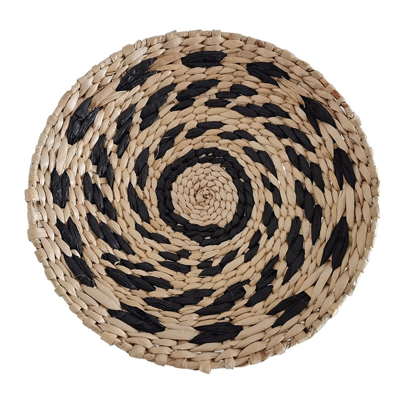 Boho Wall Decor - Handcrafted Rattan Grass Weaving - Bohemian Home Decor Ari